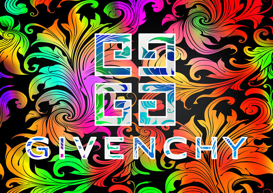 Abstract Digital Art - Givenchy Multi Color With Abstract Background by Ricky Barnard