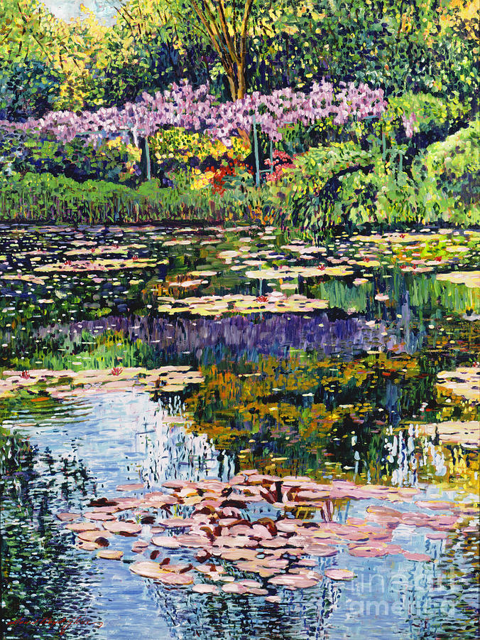 Claude Monet Painting - Giverny Reflections by David Lloyd Glover
