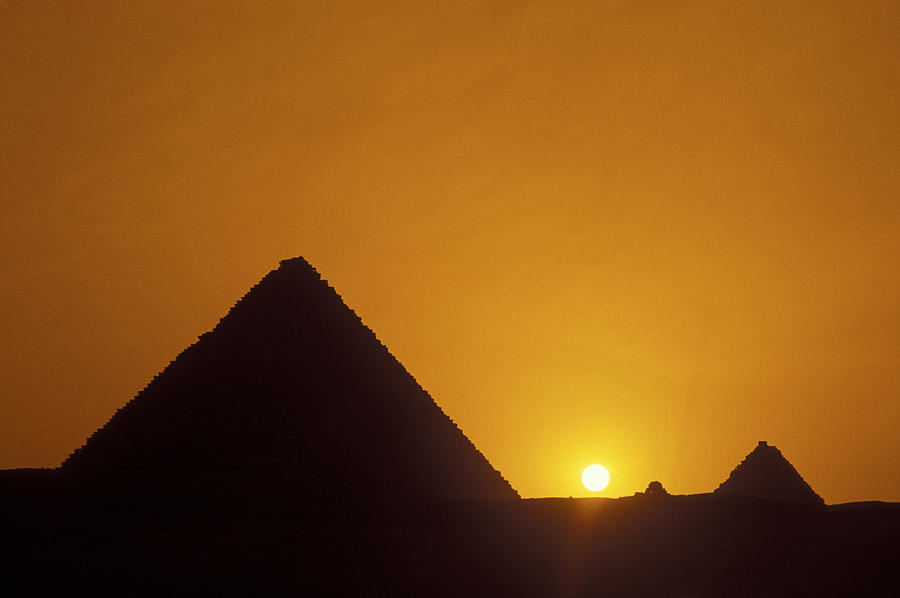 Giza Pyramids At Sunset In Egypt Photograph by Richard Nowitz