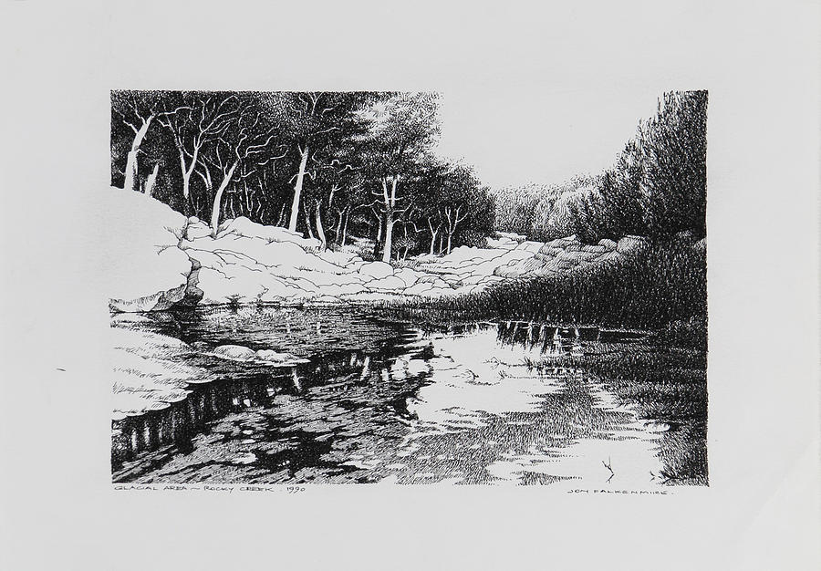 Glacial Area, North West NSW Drawing by Jon Falkenmire