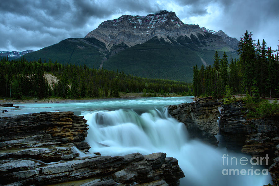 Glacial Falls Under The Storm Photograph by Adam Jewell