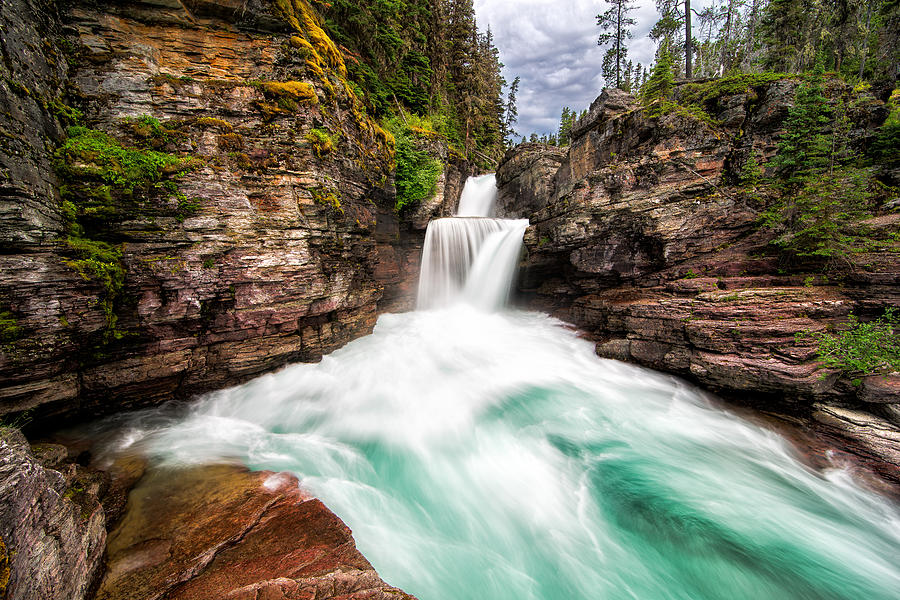 Glacial Waters - St. Mary Falls - Glacier National Park Mt by Michael ...