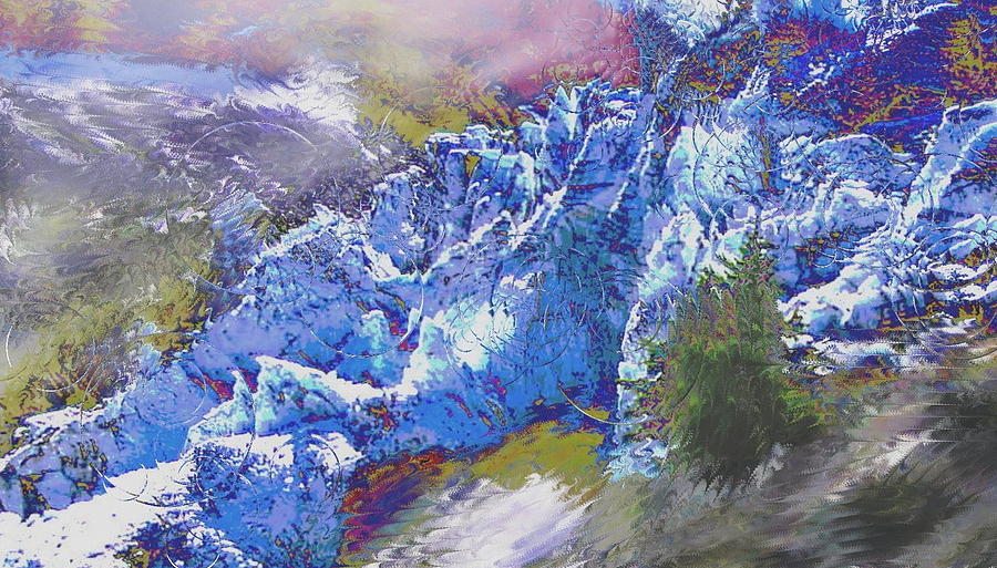 Mountain Digital Art - glacier Argentiere by Danielle Arnal