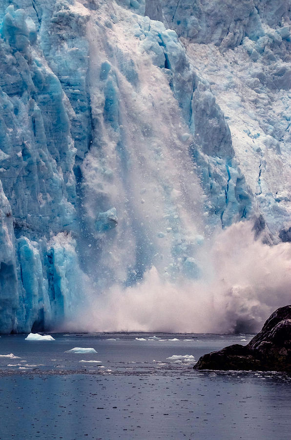 Glacier avalanche Photograph by Brian Stevens