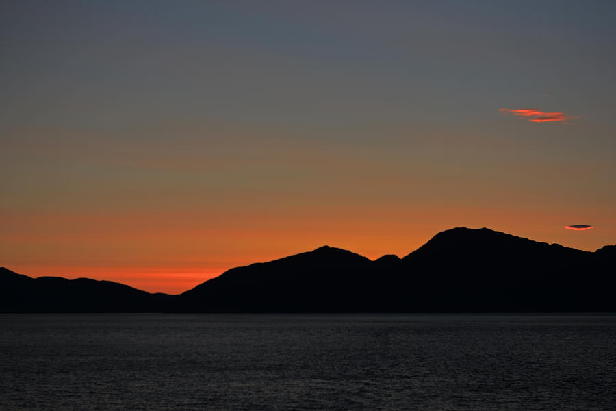 Glacier Bay Seascapes. Sunset in Glacier Bay Photograph by Connie Fox