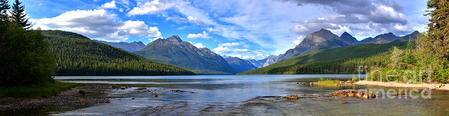 Glacier Bowman Lake Panorama Photograph by Adam Jewell