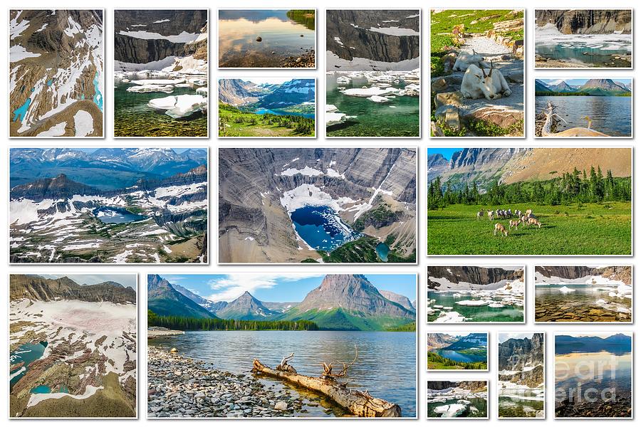 Glacier Montana collage Photograph by Benny Marty