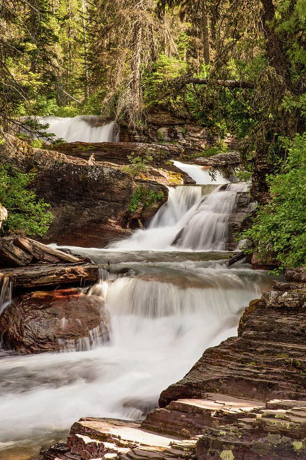 Glacier National Park Cascades Photograph by Matt Halvorson Glacier National Park Cascades Photograph by Matt Halvorson