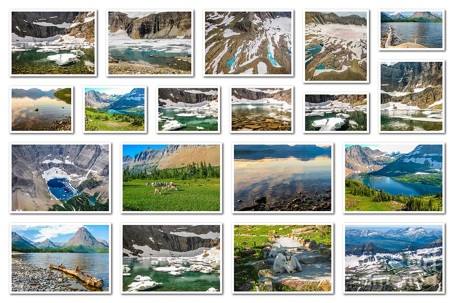 Glacier National Park collage Photograph by Benny Marty