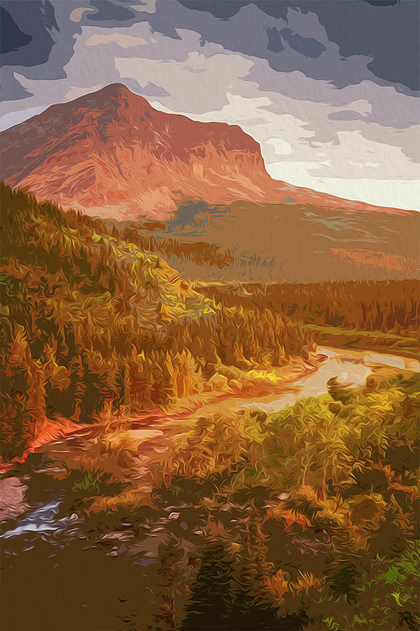Glacier National Park in Autumn Painting by AM FineArtPrints