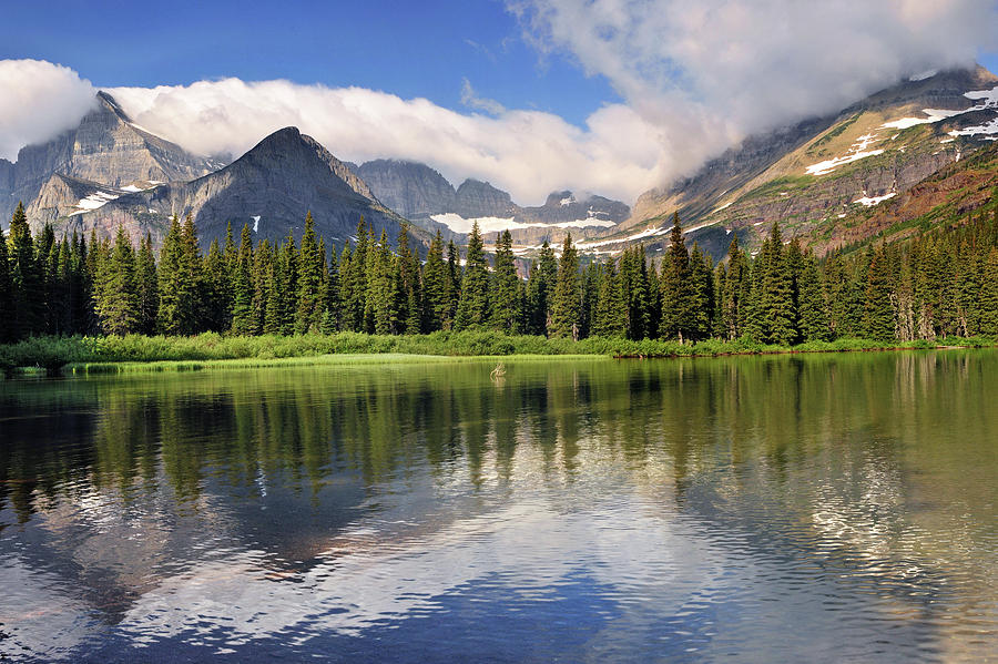 Glacier National Park Lake Josephine Photograph by Dean Hueber - Fine ...