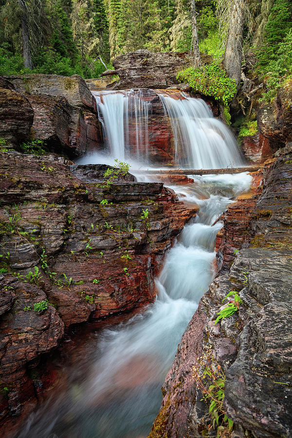 Glacier National Park Waterfall 2 Photograph by Andres Leon
