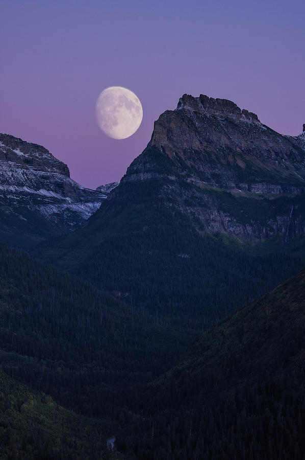 Glacier Park Moon, Montana Photograph by Jedediah Hohf