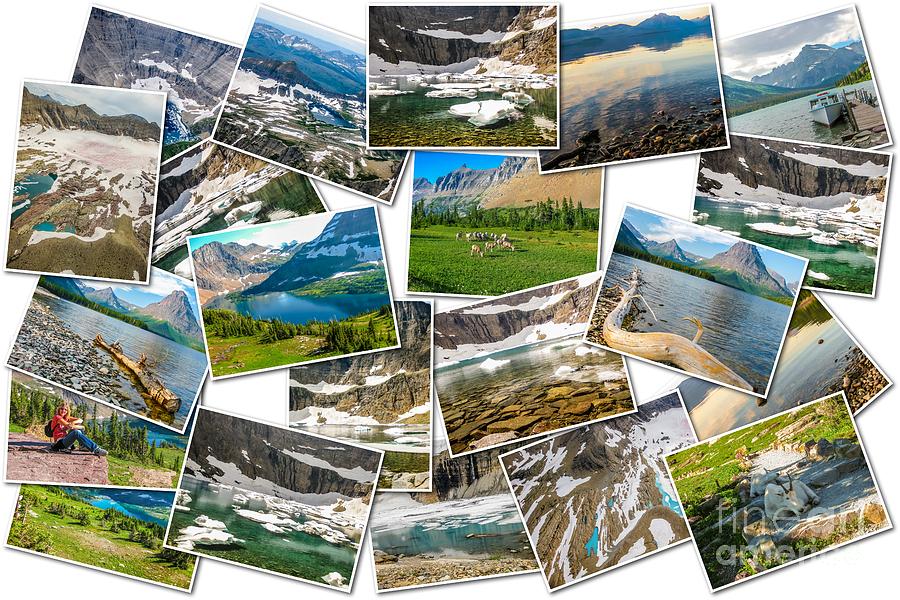 Glacier pictures collage Photograph by Benny Marty