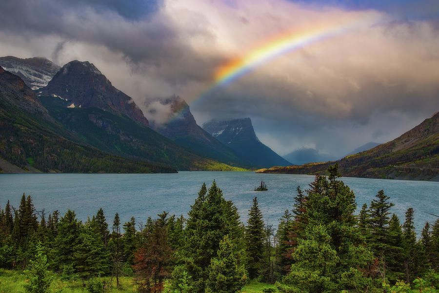 Glacier National Park Photograph - Glacier Rainbow by Darren White