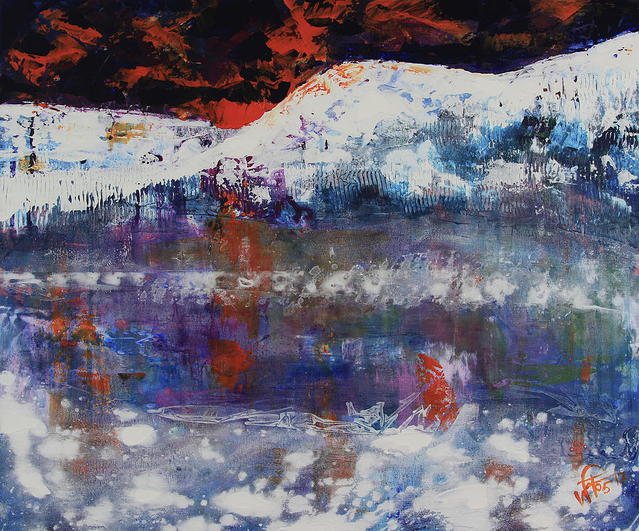 Landscape Painting - Glacier reflections by Walter Fahmy