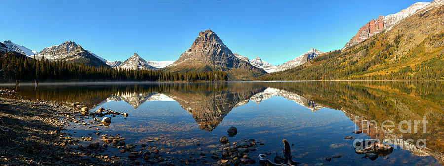 Glacier Two Medicine Reflection Panorama Photograph by Adam Jewell