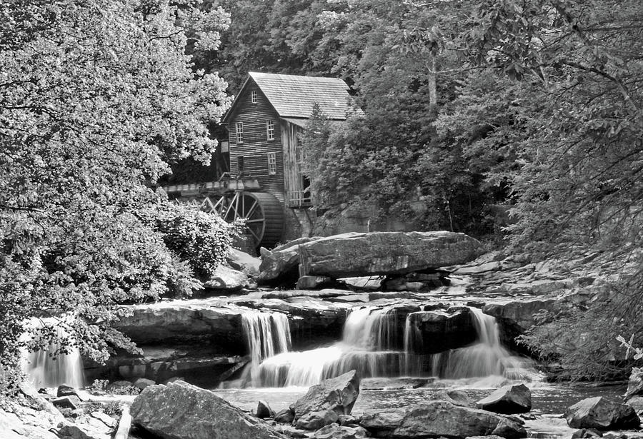 Glade Creek Grist Mill 001 bw Photograph by George Bostian