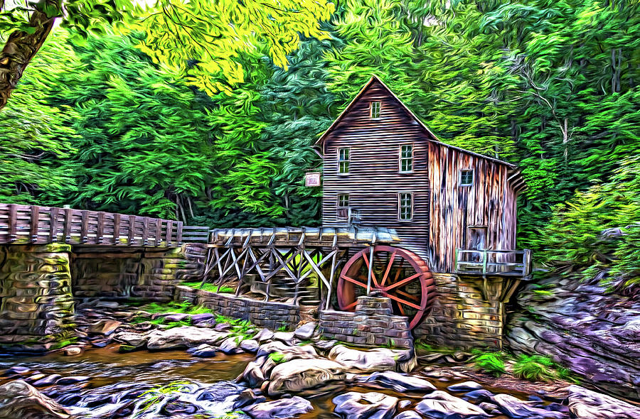 Glade Creek Grist Mill 2 - Paint 2 Photograph by Steve Harrington