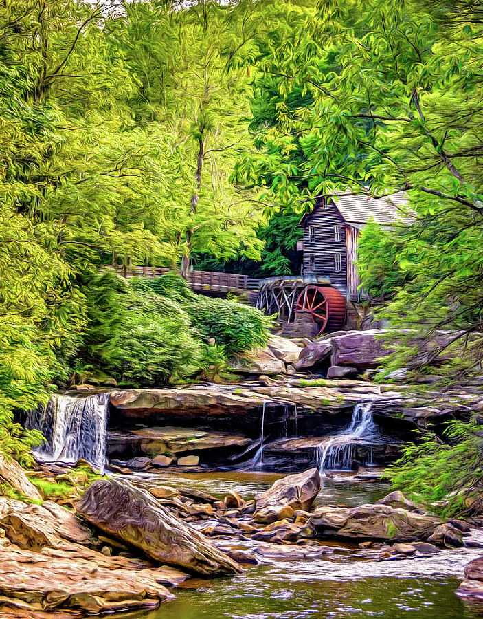 Glade Creek Grist Mill 3 - Paint 2 Photograph
