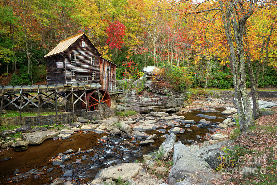 Glade Creek Grist Mill in Autumn - 2015 Photograph by Benedict Heekwan Yang