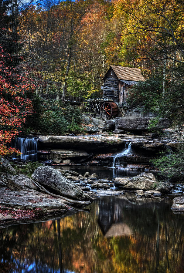 Tree Photograph - Glade Creek Grist Mill by Ken Smith