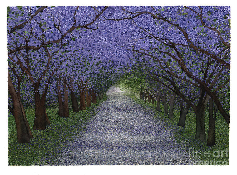 Spring Painting - Glade - Jacaranda Trees in Spring by Hilda Wagner