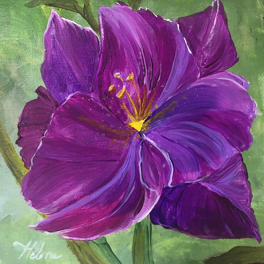 Gladiola Blossom four of nine Painting by Helene Thomason - Pixels