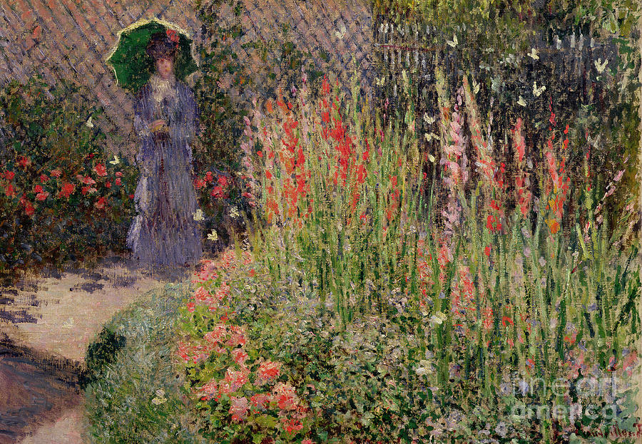 Gladioli or Rounded Flower Bed  Painting by Claude Monet