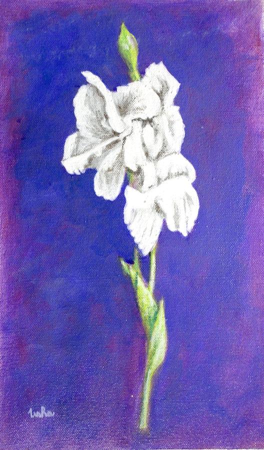 Gladiolus 2 Painting by Usha Shantharam Gladiolus 2 Painting by Usha Shantharam
