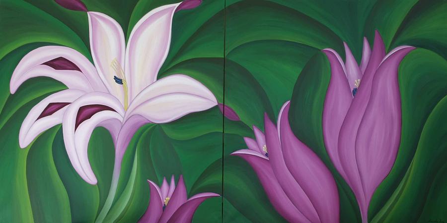 Flower Painting - Gladiolus Carneus by Marinella Owens Flower Painting - Gladiolus Carneus by Marinella Owens
