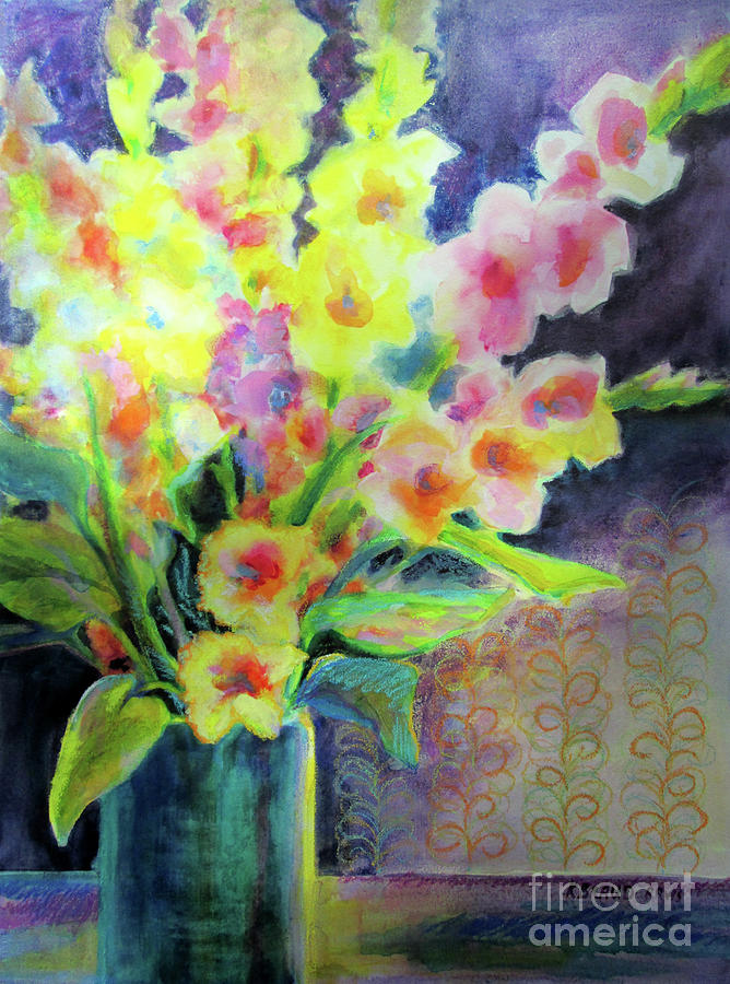 Gladiolus Triumphant 2        Painting by Kathy Braud