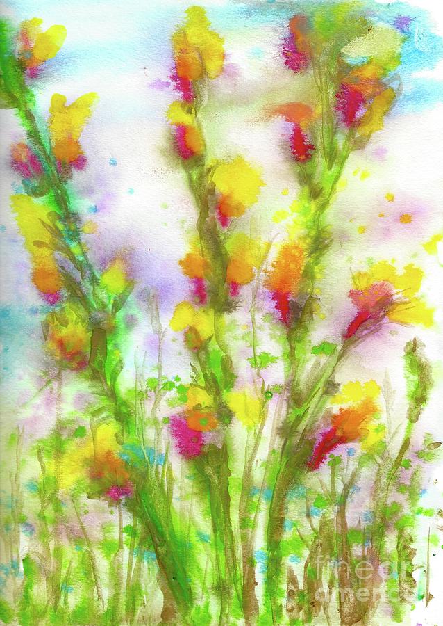 Glads Painting by Francelle Theriot