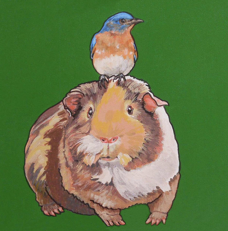 Gladys the Guinea Pig Painting by Sharon Cromwell