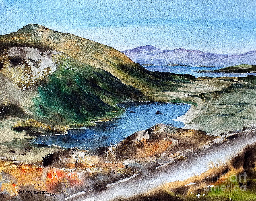 Glanmore Lake, Healy Pass, Beara, Cork Painting by Val Byrne