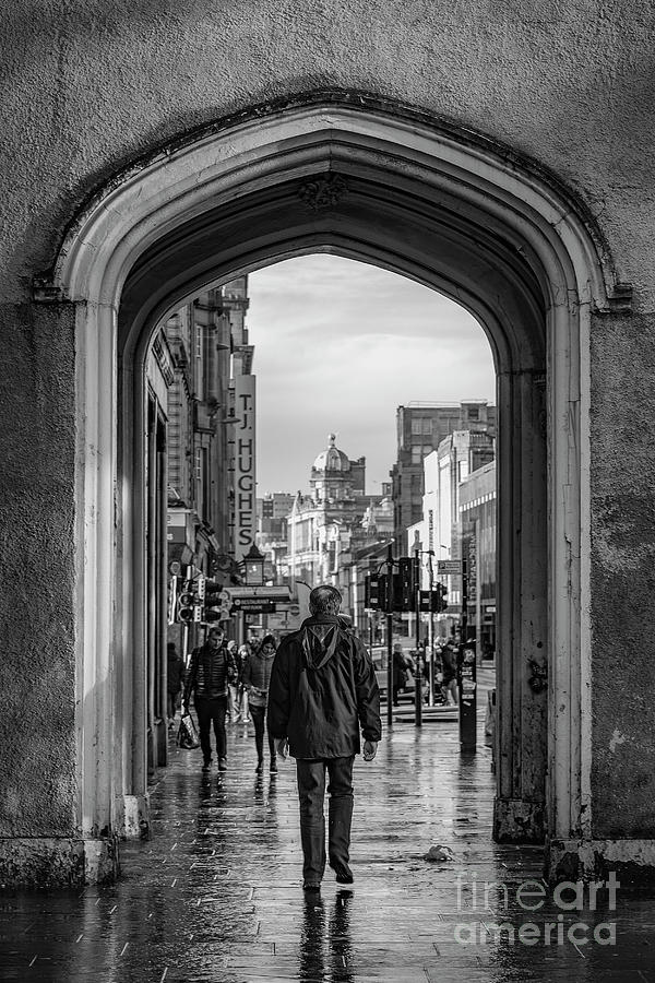 Glasgow Argyle Street Scene Mono Photograph by Antony McAulay