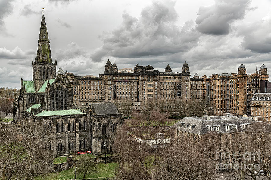 Architecture Photograph - Glasgow Cathedral and Victoria Infirmary by Antony McAulay
