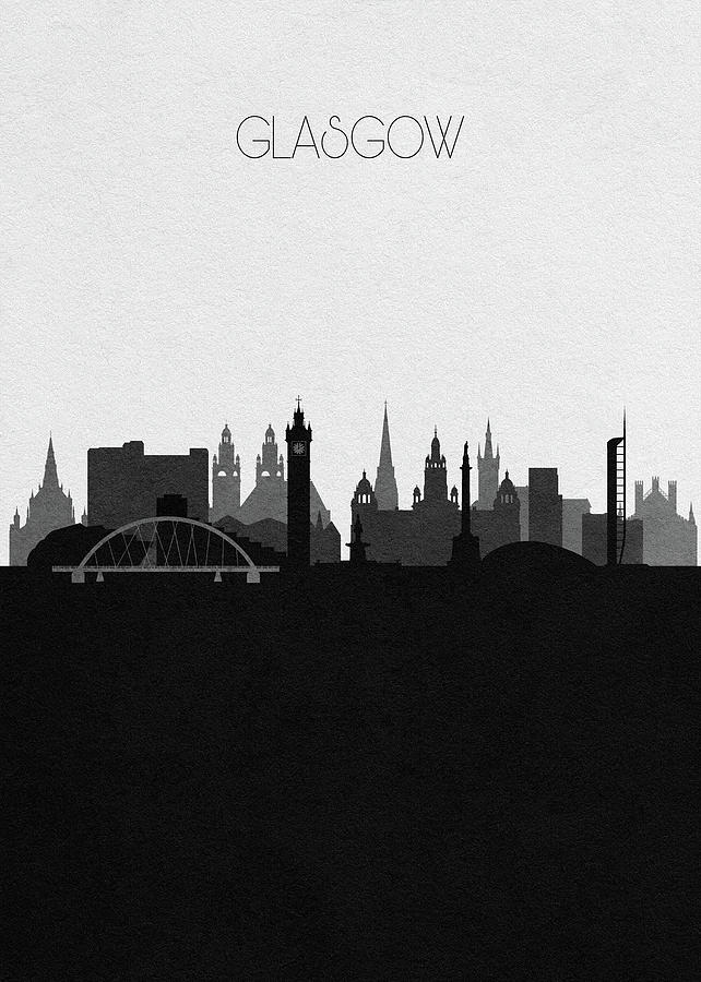Glasgow Cityscape Art Digital Art by Inspirowl Design