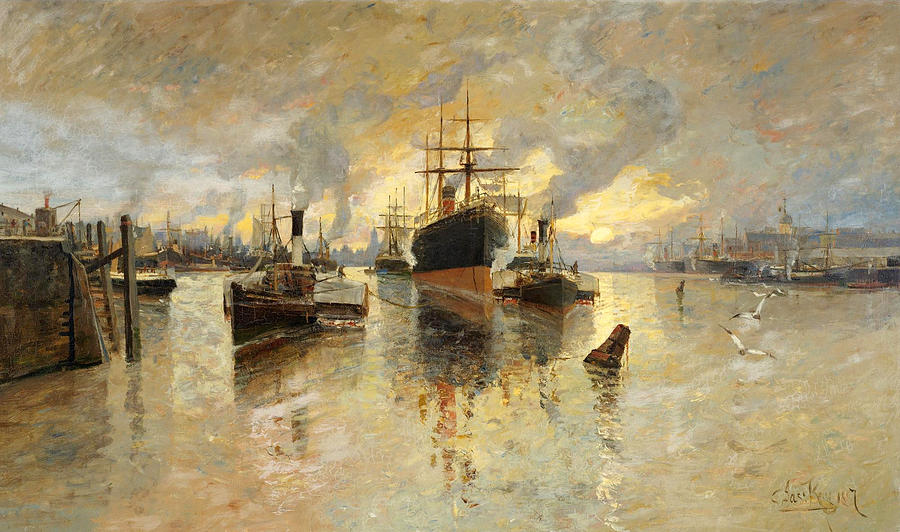 Glasgow Harbour Painting by James Kay