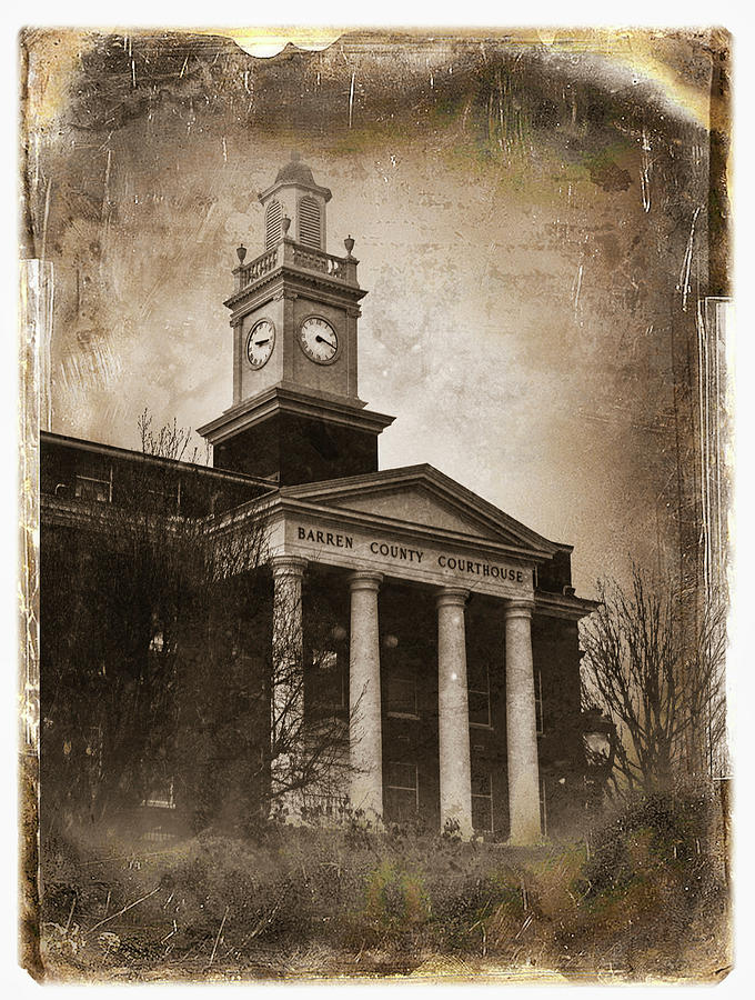 Vintage Photograph - Glasgow KY Courthouse by Amber Flowers