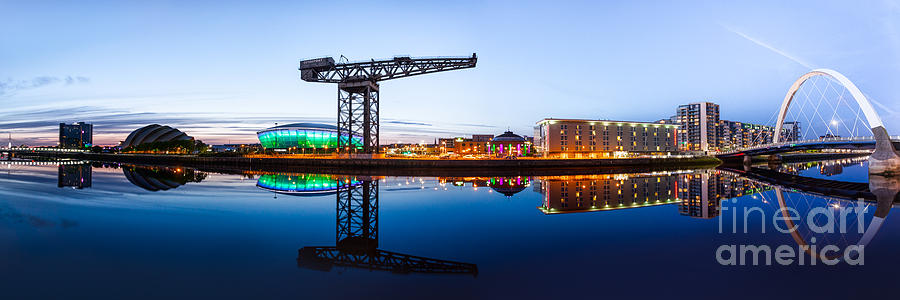 Architecture Photograph - Glasgow Riverside Panorama by John Farnan