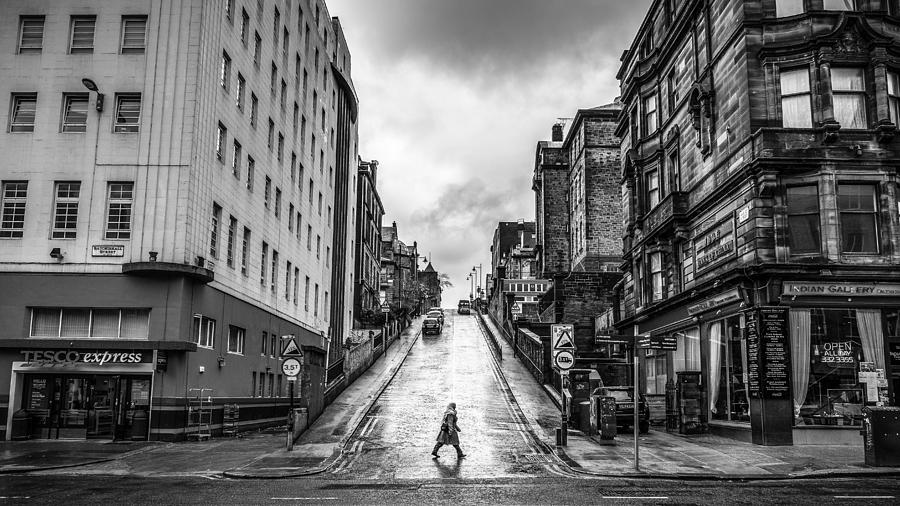 Black And White Photograph - Glasgow Scotland Street photography black and white by Giuseppe Milo
