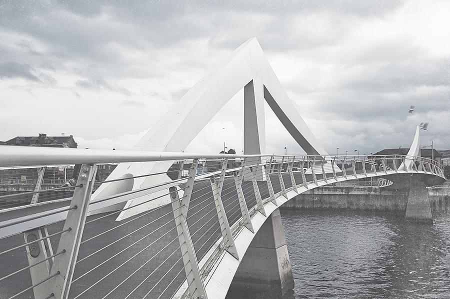 Glasgow Squiggly Bridge. Vintage Collection Photograph by Jenny Rainbow