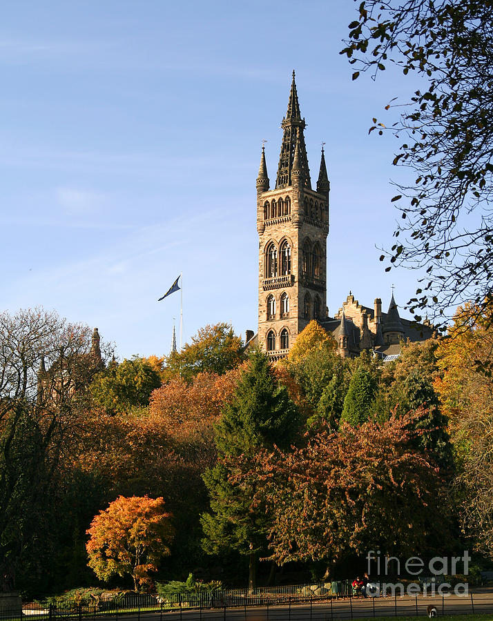 Fall Photograph - Glasgow University by Liz Leyden