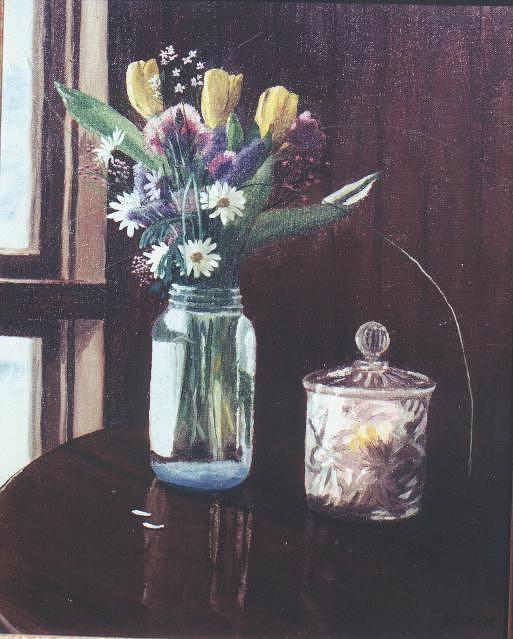 Flower Painting - Glass and Crystal by Roger E Gorrin