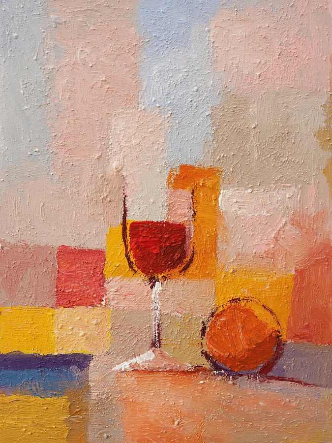 Glass and Orange Painting by Lutz Baar
