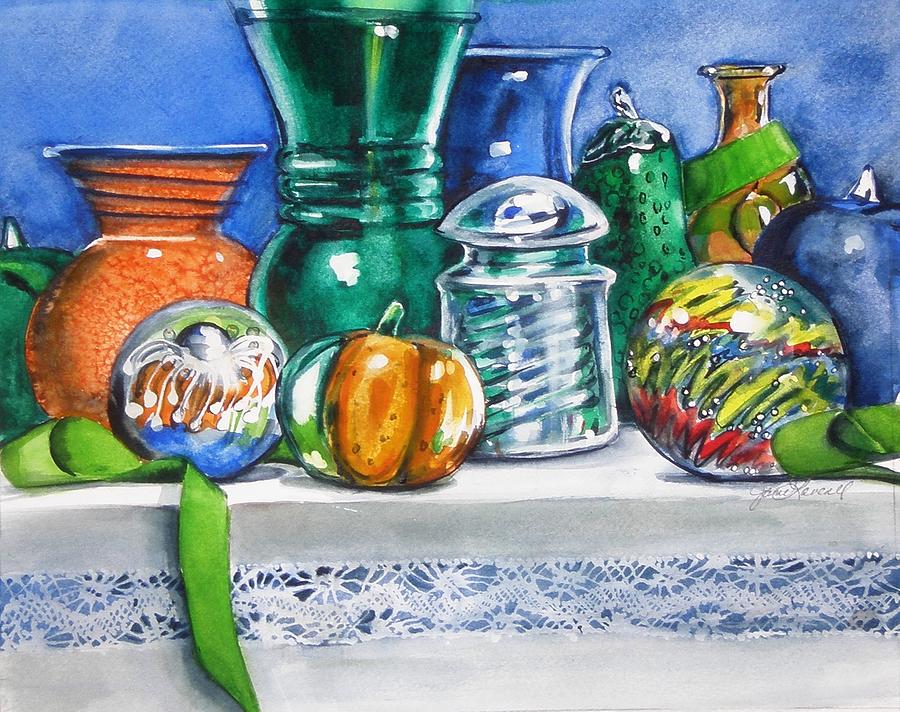 Vase Painting - Glass and Tassel by Jane Loveall