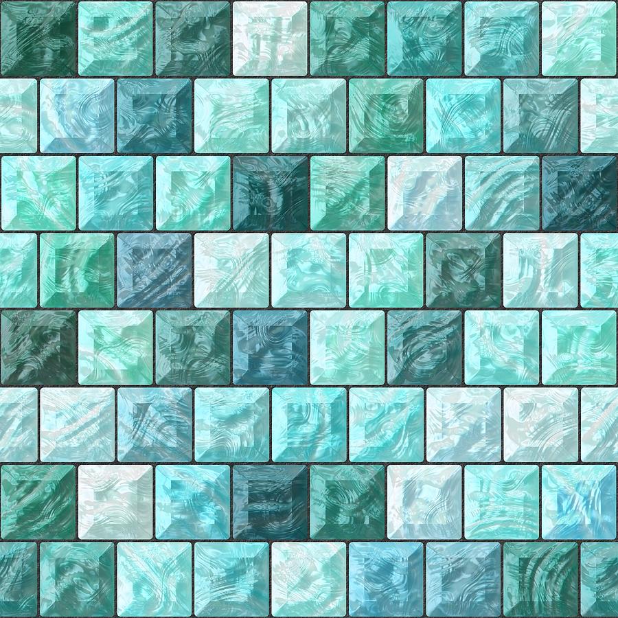 Abstract Digital Art - Glass blocks pattern by Hamik ArtS