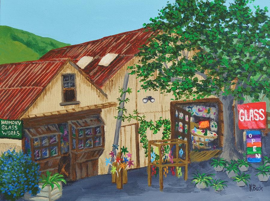 Glass Blower Shop Harmony California Painting by Katherine Young-Beck