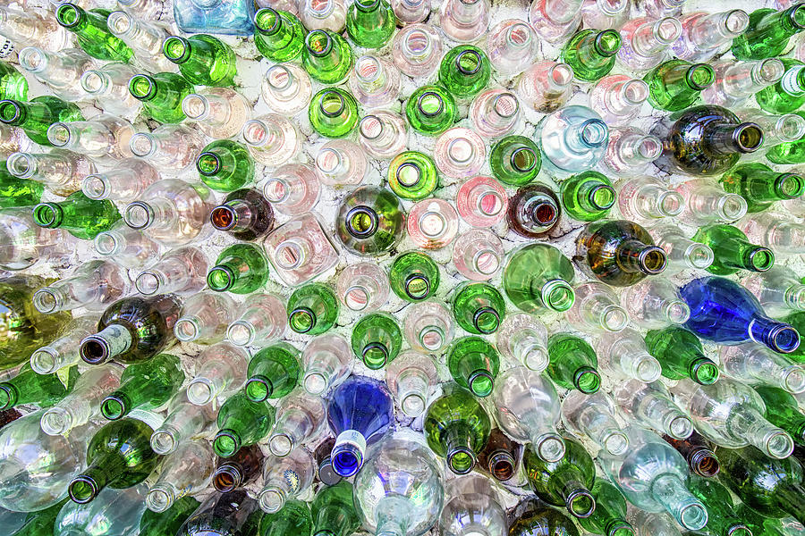 Glass Bottle Wall at The Hideaway Tiki Bar Photograph by Dawna Moore Photography